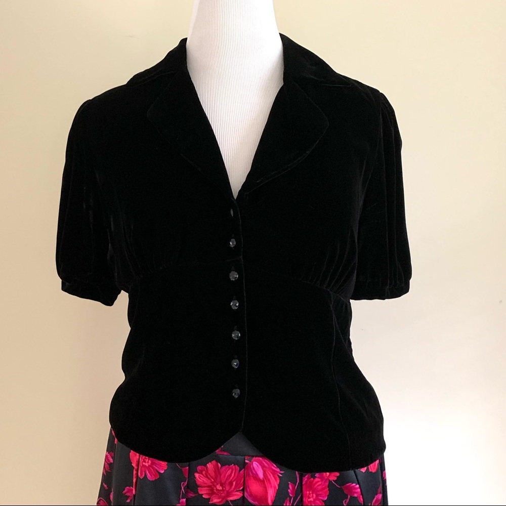 Talbots Velour Peplum Top 14P